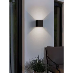 Eglo CALPINO 3 Wandlamp aluminium zwart / Glas helder H: 100 mm