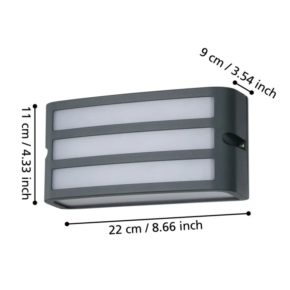 Eglo CAMARDA Wandlamp aluminium antraciet / Kunststof wit H: 110 mm