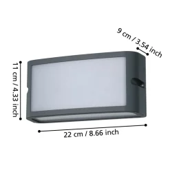 Eglo CAMARDA Wandlamp aluminium antraciet / Kunststof wit H: 110 mm