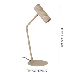 Eglo CAMINIA Tafellampen staal zand, geborsteld messing H: 485 mm