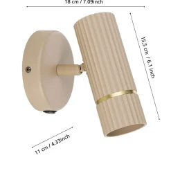 Eglo CAMINIA Wandlamp staal zand, geborsteld messing H: 155 mm