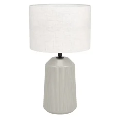 Eglo CAPALBIO Tafellampen Keramiek zandkleuren / textiel wit H: 410 mm | Ø 230 mm