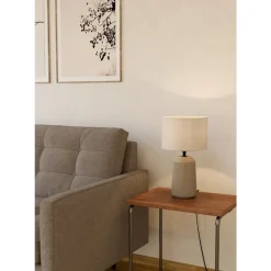 Eglo CAPALBIO Tafellampen Keramiek zandkleuren / textiel wit H: 410 mm | Ø 230 mm