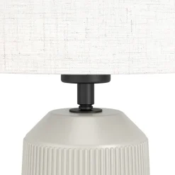 Eglo CAPALBIO Tafellampen Keramiek zandkleuren / textiel wit H: 410 mm | Ø 230 mm