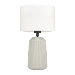 Eglo CAPALBIO Tafellampen Keramiek zandkleuren / textiel wit H: 410 mm | Ø 230 mm