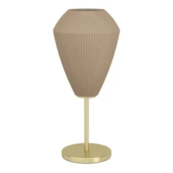 Eglo CAPRAROLA Tafellampen staal geelkoper-geborsteld / glas satijn zand H: 460 mm | Ø 200 mm