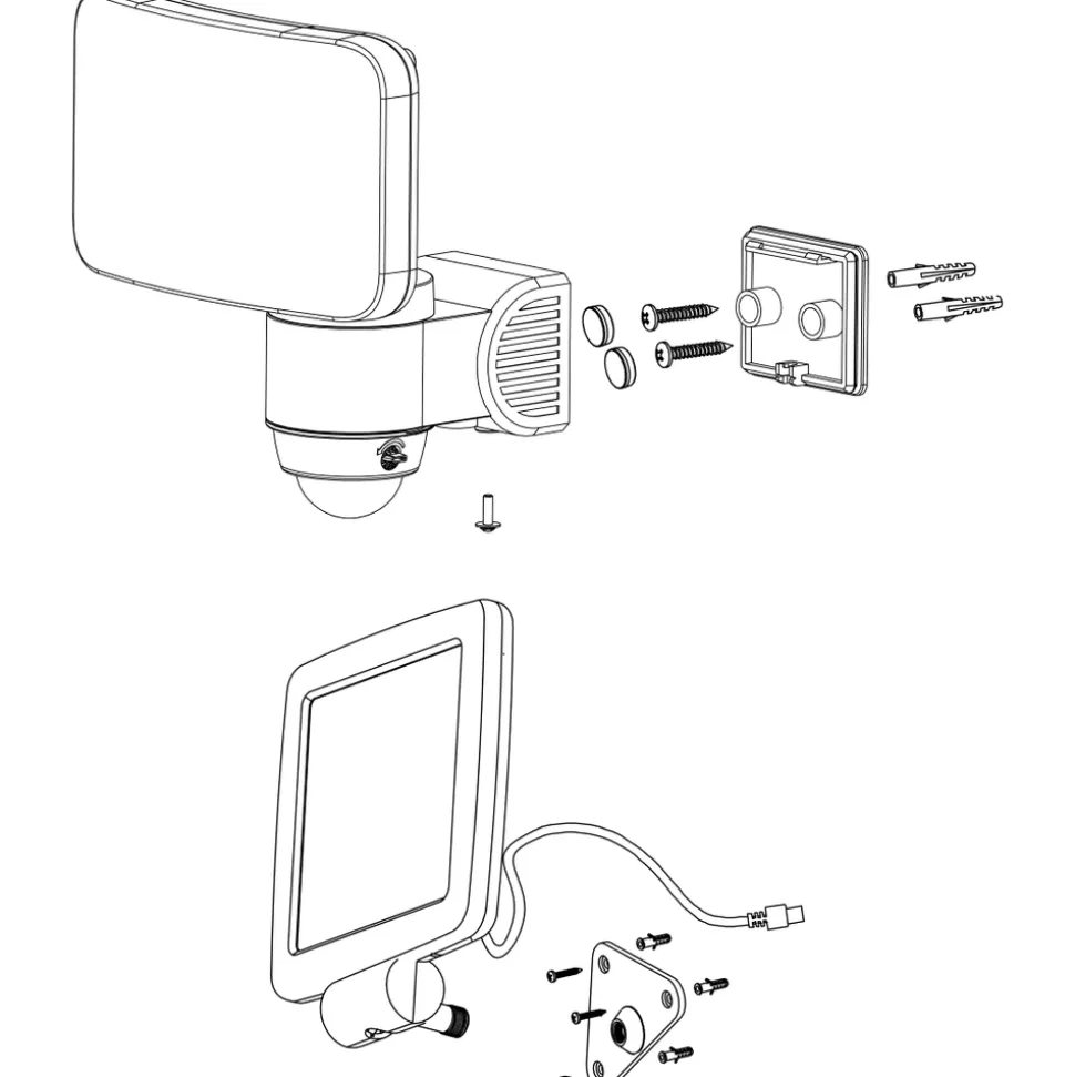 Eglo CASABAS Wandlamp Kunststof zwart / Kunststof wit H: 155 mm