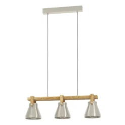 Eglo CAWTON hanglamp staal, hout staal, rustiek bruin H: 1100 mm