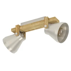 Eglo CAWTON spot staal, hout staal, rustiek bruin H: 250 mm