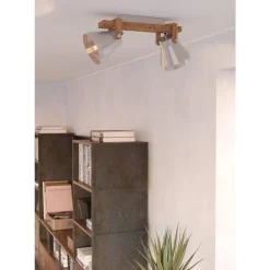 Eglo CAWTON spot staal, hout staal, rustiek bruin H: 250 mm