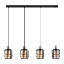 Eglo CHISLE PENDEL 4xE27 ZWART/BRONS/AMBER
