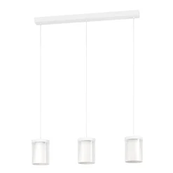 Eglo CHIUSELLO-Z hanglamp staal wit / glas, kunststof helder, wit H: 1100 mm