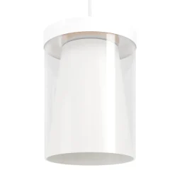 Eglo CHIUSELLO-Z hanglamp staal wit / glas, kunststof helder, wit H: 1100 mm