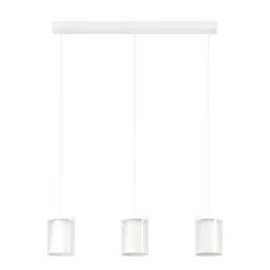 Eglo CHIUSELLO-Z hanglamp staal wit / glas, kunststof helder, wit H: 1100 mm