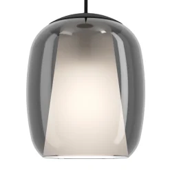Eglo CIAMPINO hanglamp staal zwart / glas gestoomd grijs H: 1100 mm