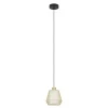 Eglo CIUDADELA hanglamp staal zwart / staal, textiel geborsteld messing, wit H: 1100 mm | Ø 180 mm