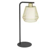 Eglo CIUDADELA Tafellampen staal zwart / staal, textiel geborsteld messing, wit H: 500 mm