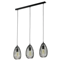 Eglo CLEVEDON hanglamp staal zwart H: 1100 mm