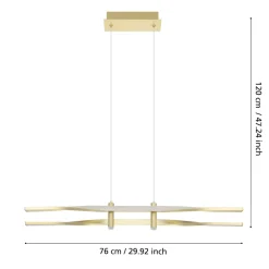 Eglo COLMEAL hanglamp staal, aluminium geelkoper-geborsteld / Kunststof wit H: 1200 mm