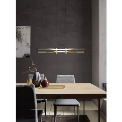 Eglo COLMEAL hanglamp staal, aluminium geelkoper-geborsteld / Kunststof wit H: 1200 mm