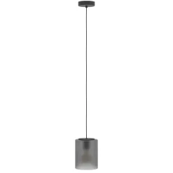 Eglo COLOMERA hanglamp staal zwart / Glas mat grijs H: 1100 mm | Ø 150 mm