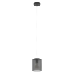 Eglo COLOMERA hanglamp staal zwart / Glas mat grijs H: 1100 mm | Ø 150 mm