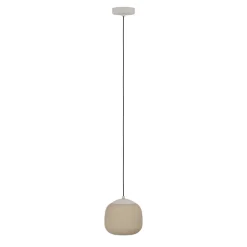 Eglo COMINIO hanglamp staal taupe / glas geëtst zand H: 1100 mm | Ø 185 mm