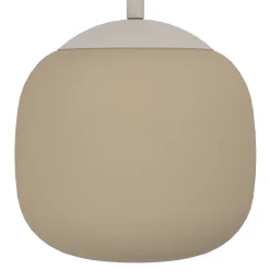Eglo COMINIO hanglamp staal taupe / glas geëtst zand H: 1100 mm | Ø 185 mm