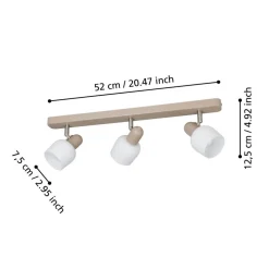 Eglo CORATO spot staal zand, mat nikkel / Glas wit H: 125 mm