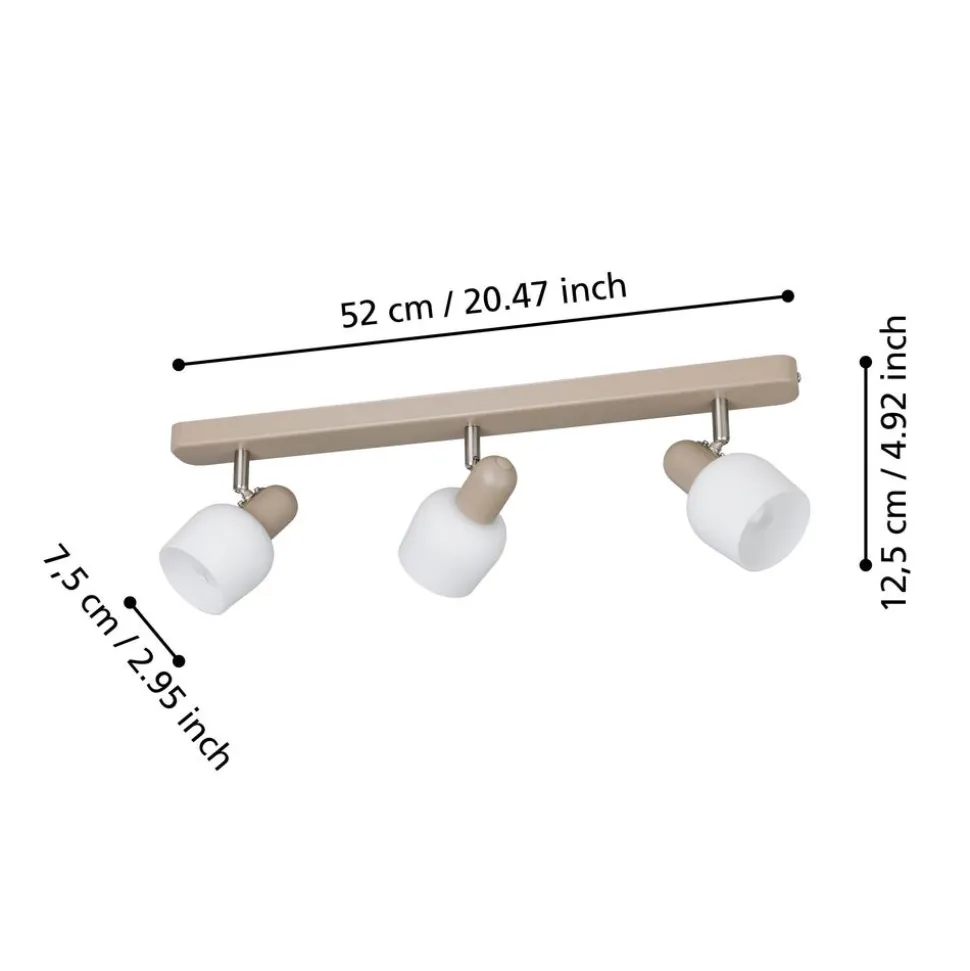 Eglo CORATO spot staal zand, mat nikkel / Glas wit H: 125 mm