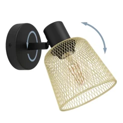 Eglo COSLADA spot staal zwart / staal zwart, geelkoper H: 200 mm