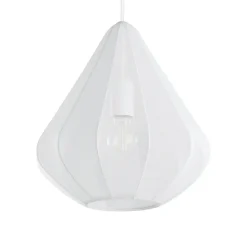 Eglo DOLWEN hanglamp staal wit / textiel wit H: 1100 mm | Ø 335 mm