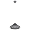 Eglo DOLWEN hanglamp staal zwart / textiel zwart H: 1100 mm | Ø 425 mm