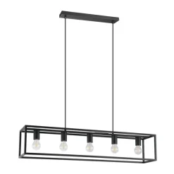 Eglo ELDRICK hanglamp staal zwart H: 1000 mm