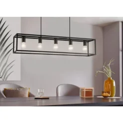 Eglo ELDRICK hanglamp staal zwart H: 1000 mm