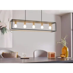 Eglo ELDRICK hanglamp staal zwart H: 1000 mm