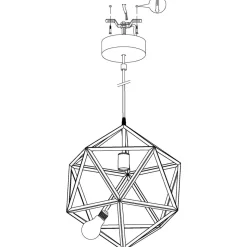 Eglo EMBLETON hanglamp staal zwart H: 1500 mm | Ø 460 mm
