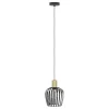 Eglo EMPOLI hanglamp staal zwart, geborsteld messing H: 1100 mm | Ø 200 mm