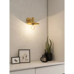 Eglo ESCANDELL Wandlamp staal geelkoper-geborsteld H: 120 mm