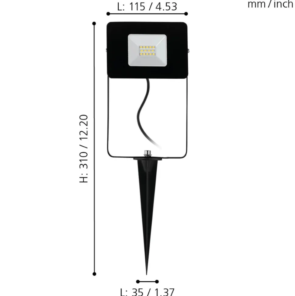 Eglo FAEDO 4 Grondpin aluminium zwart / Glas helder H: 310 mm