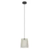 Eglo FATTORIA hanglamp staal zwart / hout, textiel natuur, wit H: 1100 mm | Ø 200 mm