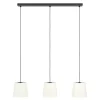 Eglo FEBRES hanglamp staal zwart / textiel wit H: 1100 mm