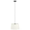 Eglo FEBRES hanglamp staal zwart / textiel wit H: 1100 mm | Ø 350 mm
