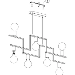 Eglo FEMBARD hanglamp staal zwart H: 1100 mm