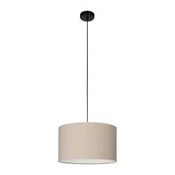 Eglo FENIGLIA hanglamp staal zwart / textiel, linnen natuur H: 1100 mm | Ø 380 mm