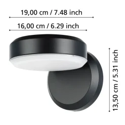 Eglo FORNACI Wandlamp staal zwart / Kunststof wit H: 135 mm