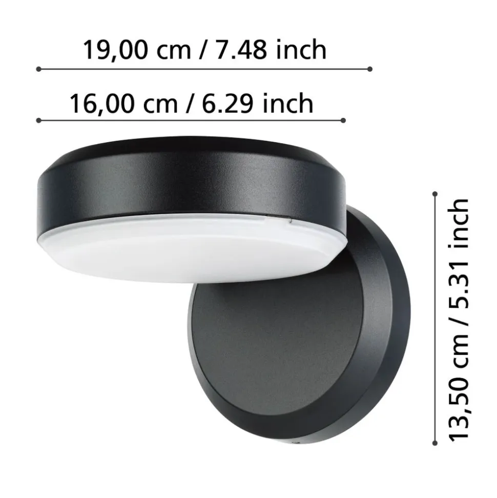 Eglo FORNACI Wandlamp staal zwart / Kunststof wit H: 135 mm