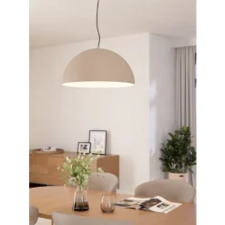 Eglo GAETANO 1 hanglamp staal zwart / staal zand, crème H: 1500 mm | Ø 535 mm