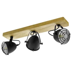 Eglo GATEBECK spot Hout natuur / staal zwart H: 205 mm