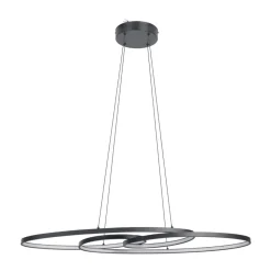 Eglo GIANELLA hanglamp aluminium, staal zwart / Kunststof wit H: 1200 mm